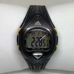 Adidas Clima Cool Digital Watch unisex 10-0225 black yellow 38mm 100Lap Memory